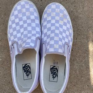 Vans Purple Checker slip-ons